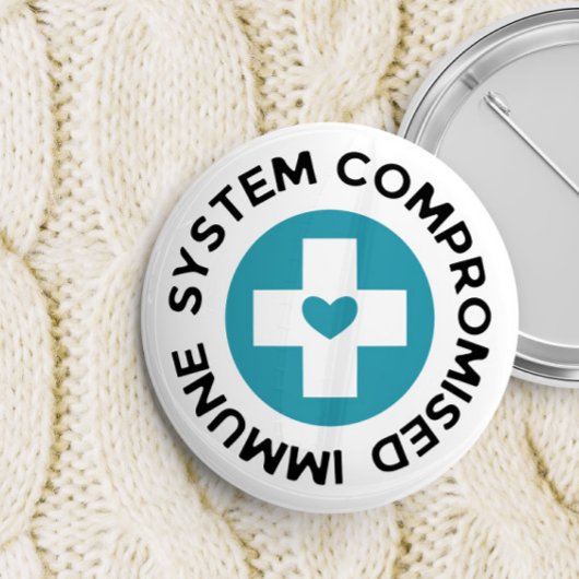 Kreuz-blaues Herz-beeinträchtigtes Immunsystem Button