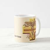 Kreuz Caduceus Psychologe Kaffeetasse (VorderseiteRechts)
