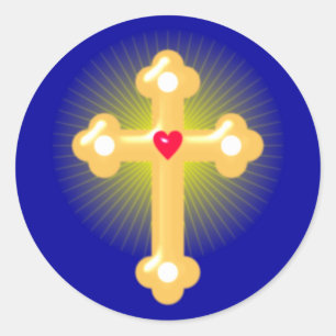 Kreuz cross runder aufkleber