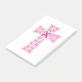 Kreuz des Brustkrebs Post-it Klebezettel (angewinkelt)