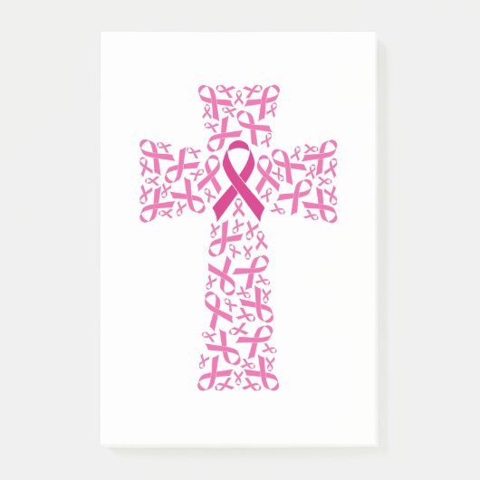 Kreuz des Brustkrebs Post-it Klebezettel (Vorderseite)