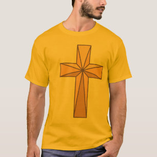 Kreuz des Gold3d - kurzes die Hülsen-Shirt der T-Shirt