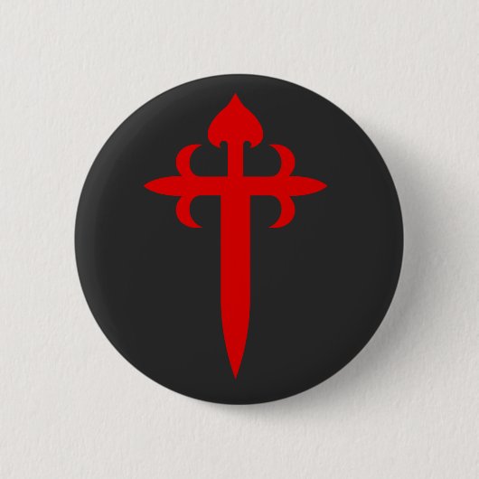 Kreuz des heiligen Jakobus Das rot schwertförmige Button (Vorderseite)