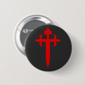 Kreuz des heiligen Jakobus Das rot schwertförmige Button (Vorne & Hinten)