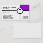 Kreuz des Monogramms (Lila) - weiß Visitenkarte (Vorne/Hinten)