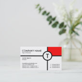Kreuz des Monogramms (rot) - weiß Visitenkarte (Stehend Vorderseite)