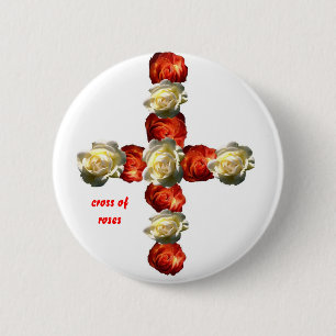 Kreuz des Rosenknopfes Button