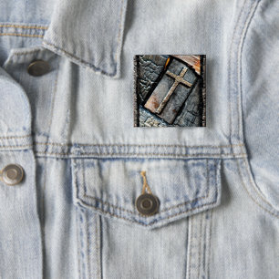 Kreuz des Schutzes Button