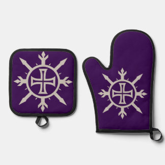 "Kreuz-Emblem" Ofenhandschuh & Topflappen-Set