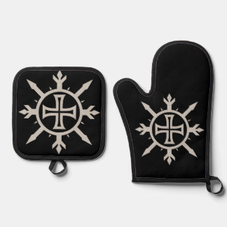 "Kreuz-Emblem" Ofenhandschuh & Topflappen-Set