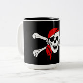 Kreuz entbeint Piraten-Tasse Zweifarbige Tasse (Vorderseite Links)