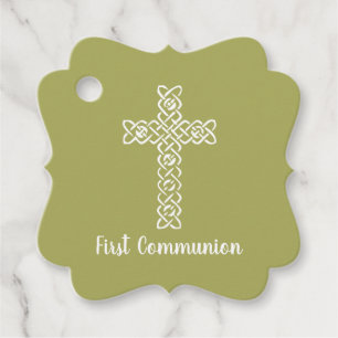 Kreuz Gelbe Grüne Kommunion Taufe Christening Geschenkanhänger