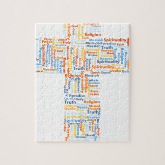 Kreuz gemacht von den Wörtern Puzzle