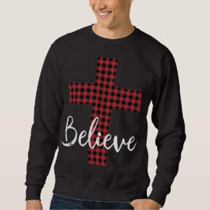 Kreuz glauben Jesus Buffalo Karierten Christlichen Sweatshirt