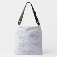 Kreuz Große Tasche mit Gebet Single Cell