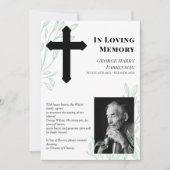 Kreuz & Grün Foto in der Erinnerung Ankündigung (Vorderseite)