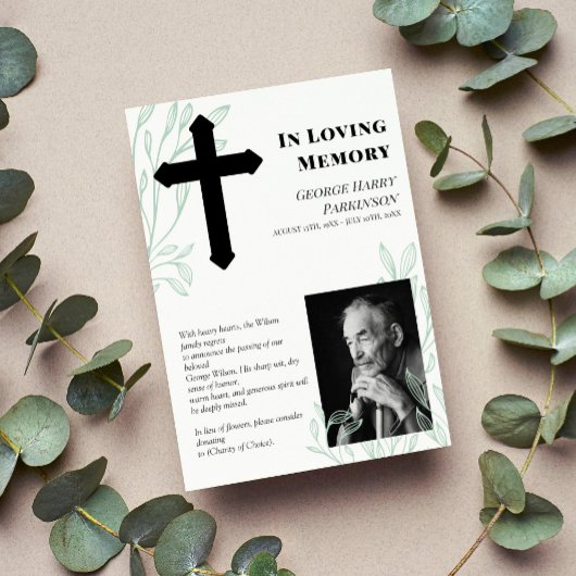 Kreuz & Grün Foto in der Erinnerung Ankündigung