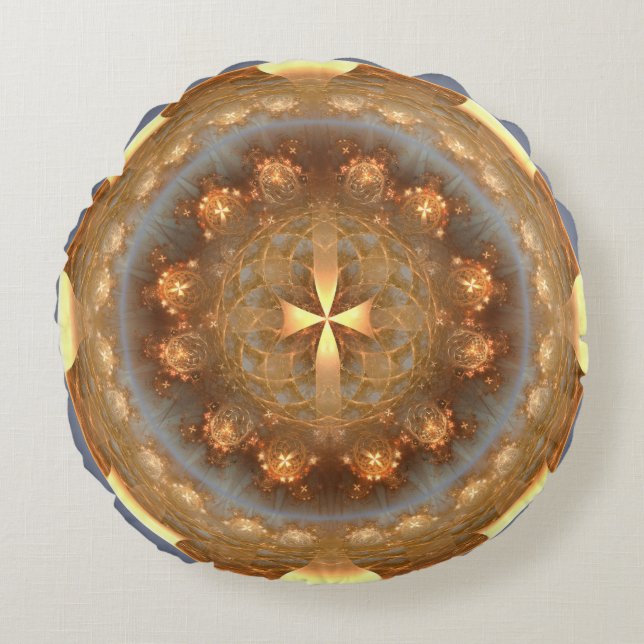 Kreuz helle Rundschmuck Rundes Kissen (Vorderseite)