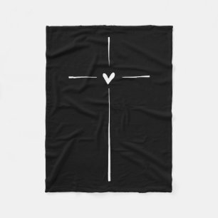 Kreuz Herz Inspirational Religious Christlich Fleecedecke