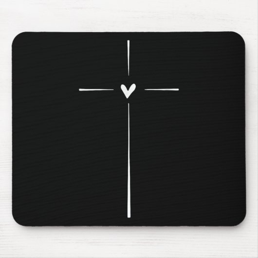 Kreuz Herz Inspirational Religious Christlich Mousepad (Vorne)