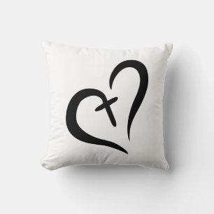 Kreuz-Herz-Symbol Kissen