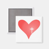 Kreuz-/Herzmagnet Magnet (Vorderseite/Rückseite)