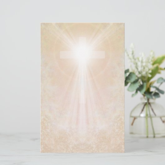 Kreuz im Goldbriefpapier Briefpapier (Stehend Vorderseite)