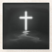 Kreuz im Nebel Glasuntersetzer (Vorderseite)