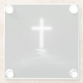 Kreuz im Nebel Glasuntersetzer (Rückseite)