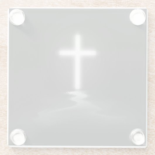 Kreuz im Nebel Glasuntersetzer (Rückseite)