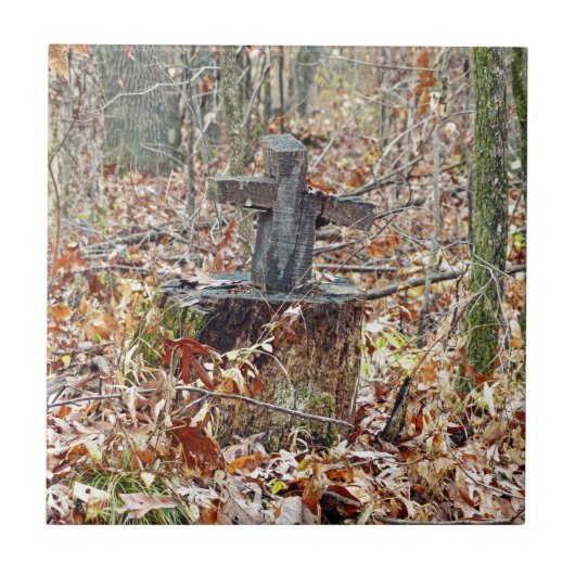 Kreuz im Wald Fliese (Vorderseite)