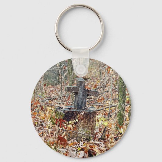 Kreuz im Wald Schlüsselanhänger (Vorderseite)