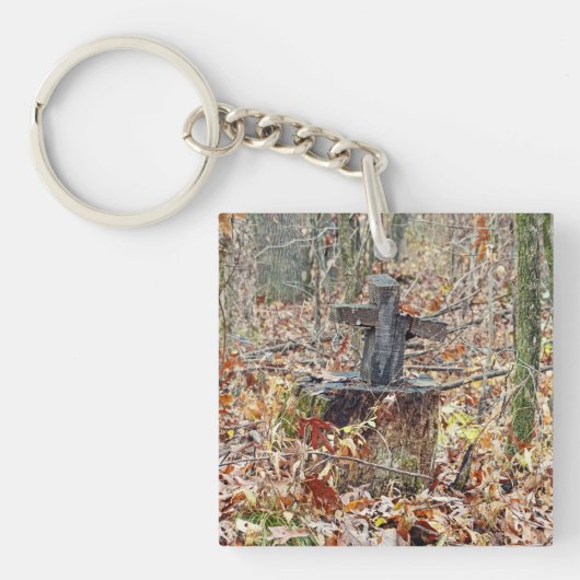 Kreuz im Wald Schlüsselanhänger (Vorderseite)