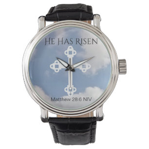 Kreuz in Cloudy Sky Auferstehung Blue Oaster Gesch Armbanduhr