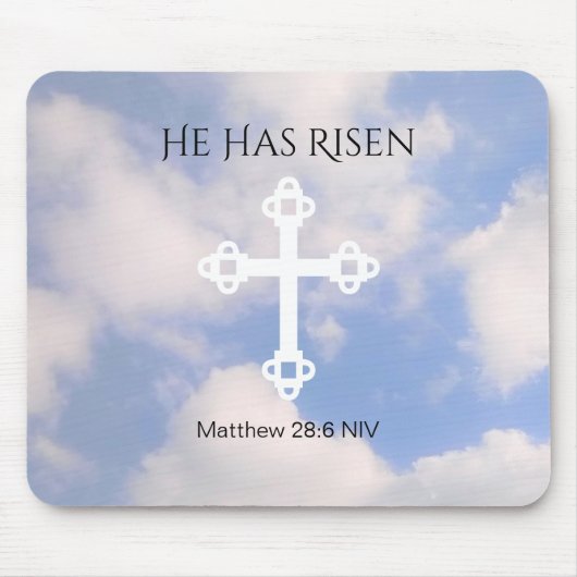 Kreuz in Cloudy Sky Auferstehung Blue Oaster Gesch Mousepad (Vorne)