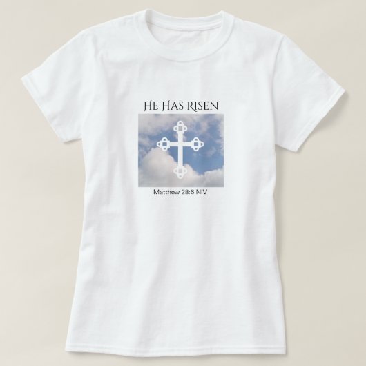 Kreuz in Cloudy Sky Auferstehung Blue Oaster Gesch T-Shirt (Design vorne)