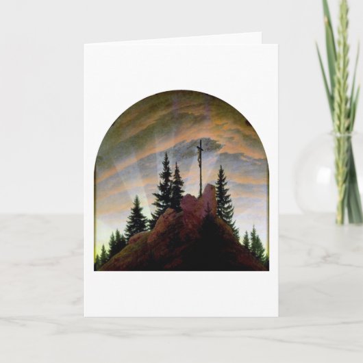 Kreuz in den Bergen, Friedrich Karte (Vorderseite)