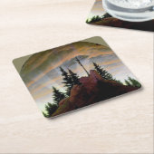 Kreuz in den Bergen, Friedrich Rechteckiger Pappuntersetzer (angewinkelt)