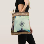 Kreuz in den Himmel, Gott segne Tasche (Von Nahem)