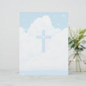Kreuz in den Wolken - 8,5" x 11" Stationierblech (Stehend Vorderseite)