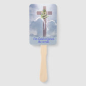 Kreuz in den Wolken mit weißen Blume, Christlich Fächer (Vorderseite)