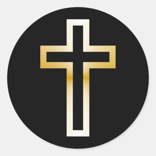 Kreuz in schwarzblauem Gold oder Silber Runder Aufkleber (Vorderseite)