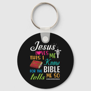 Kreuz Jesus liebt mich, das weiß ich, denn die Bib Schlüsselanhänger