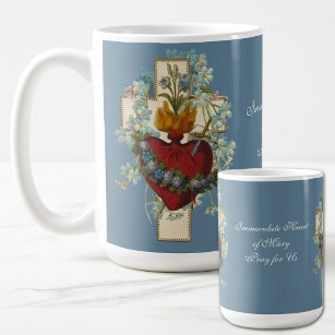 Kreuz Jungfrau Maria imakulieren Herz Religiös Kaffeetasse