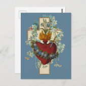 Kreuz Jungfrau Maria imakulieren Herz Religiös Postkarte (Vorne/Hinten)