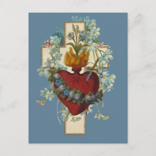 Kreuz Jungfrau Maria imakulieren Herz Religiös  Postkarte
