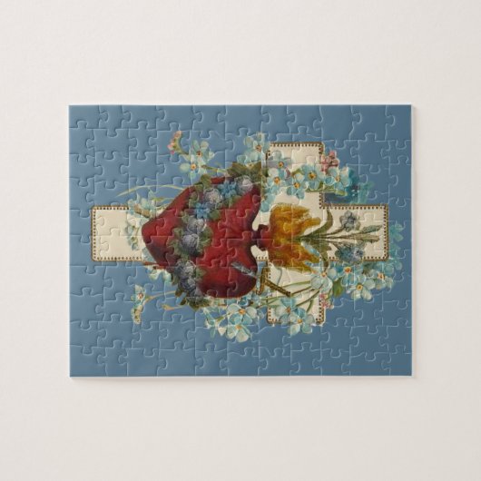 Kreuz Jungfrau Maria imakulieren Herz Religiös Puzzle (Horizontal)