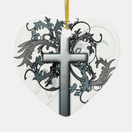 Kreuz Keramik Ornament