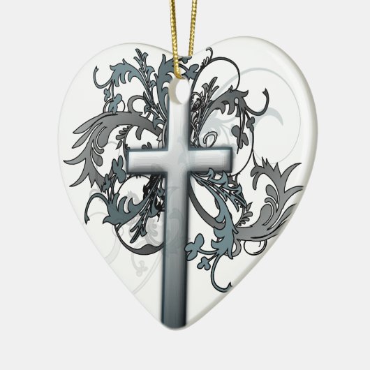 Kreuz Keramik Ornament (Links)
