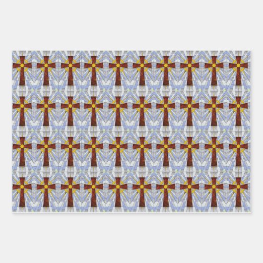 Kreuz konzipierte, 19" x 29" Wrapping Paper Sheets Geschenkpapier Set (Vorderseite)